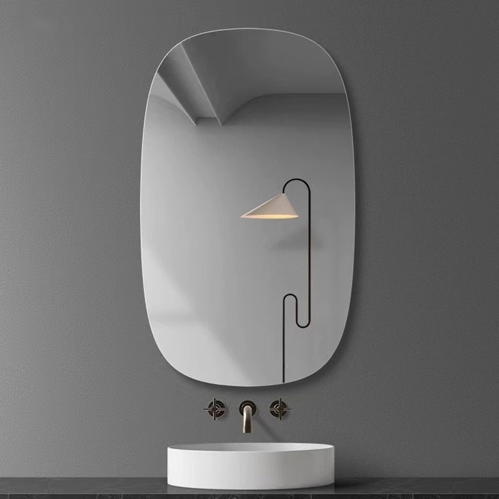 Gương treo tường không khung chống nước Vanity 4mm Gương kính treo tường hình bầu dục lớn cho phòng tắm