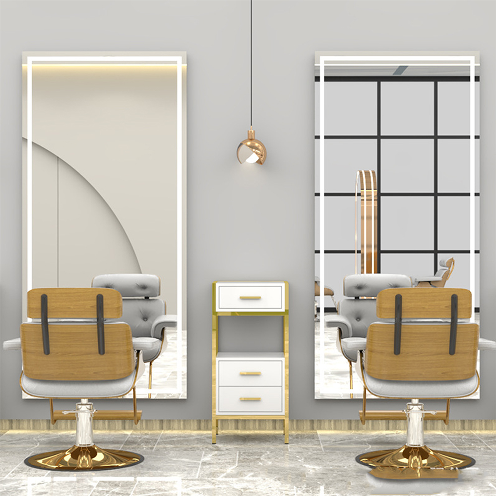 Không khung treo tường Led Salon Gương ánh sáng Gương thông minh Hình chữ nhật Defogger