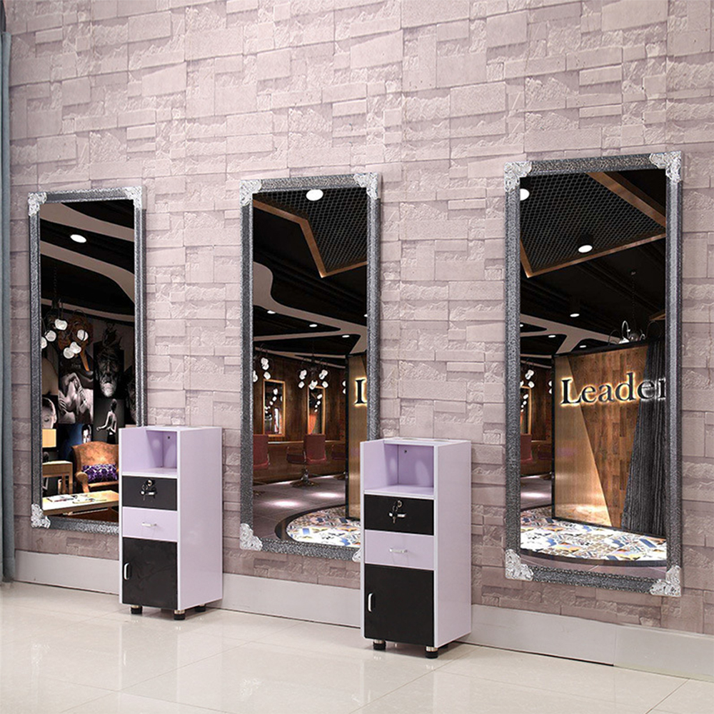 Cây cổ thụ Khung Chrome đen Salon Gương treo tường kiểu dáng