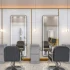 Gương chiếu sáng màn hình cảm ứng răng xanh nóng cho nội thất salon Gương salon tóc