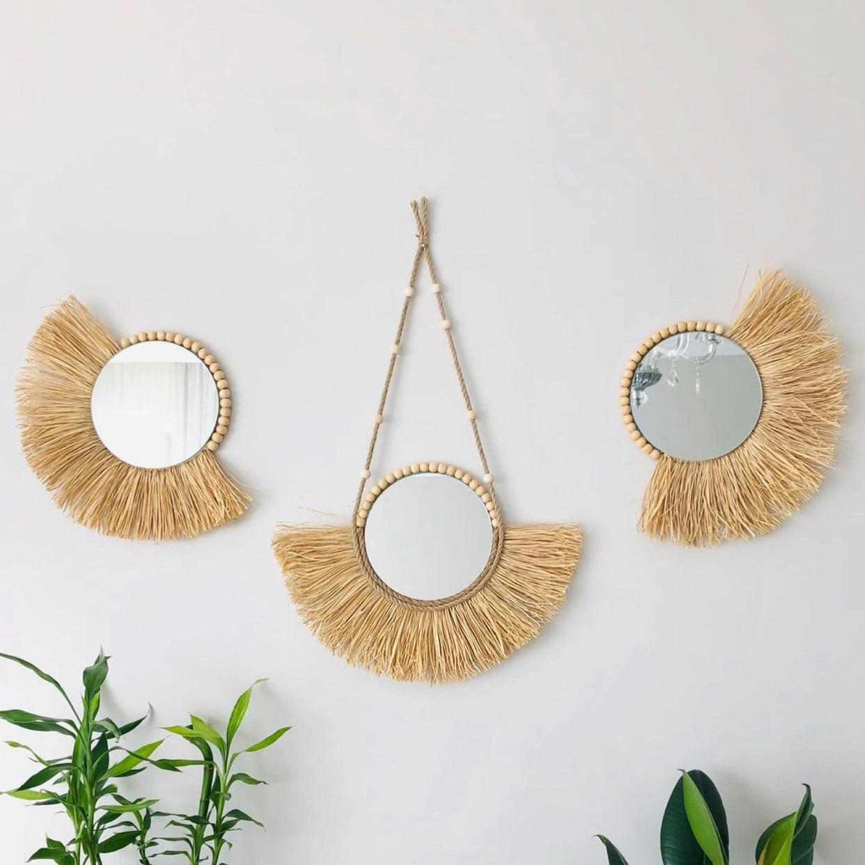Gương treo tường thủ công theo phong cách Bắc Âu Gương trang trí nhiều hình dạng thân thiện với môi trường