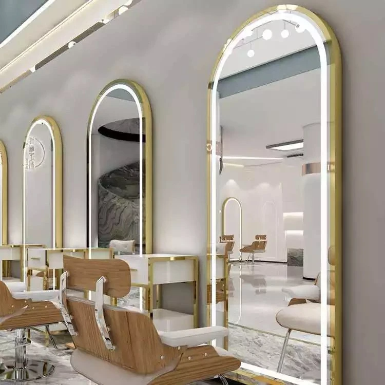 Làm Đẹp Đồ Nội Thất Salon Tóc Gương Cắt Tóc LED Gương Salon Có Đèn Trạm Làm Tóc Trạm Tạo Kiểu Gương Trang Điểm