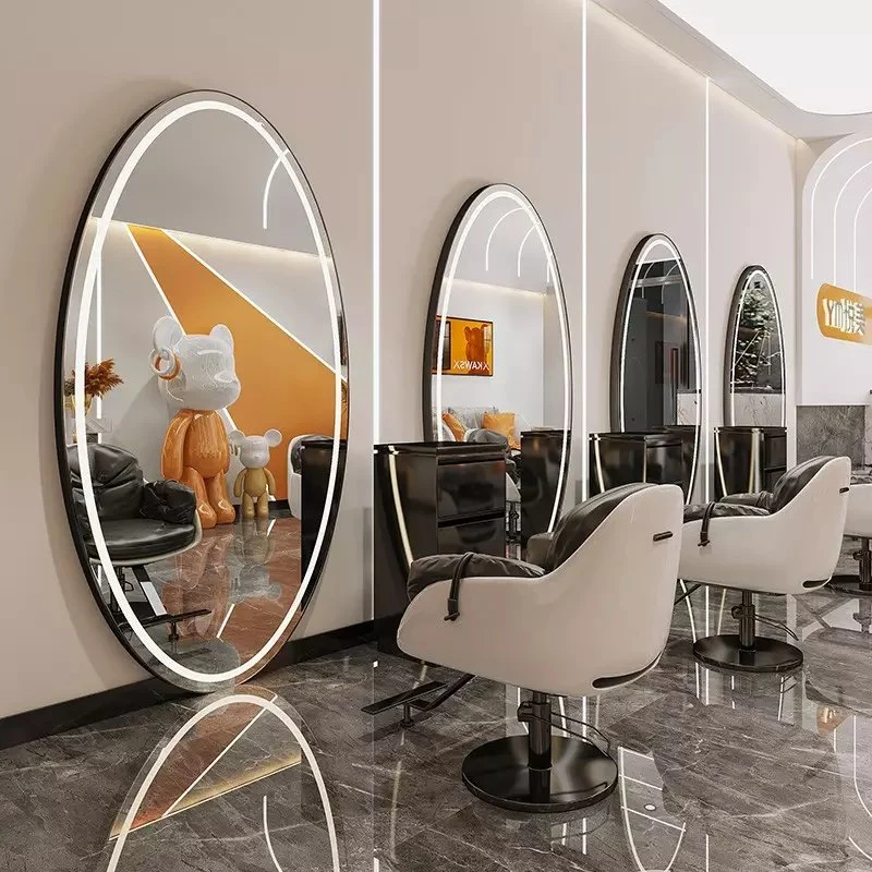 Hair Salon Station Gương tạo kiểu Cửa hàng cắt tóc Salon Nội thất Salon Gương có đèn LED