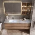 Bộ tủ lưu trữ đơn giản giá rẻ Bộ bàn trang điểm bằng gỗ nguyên khối hiện đại Tủ gương phòng tắm thông minh có chậu