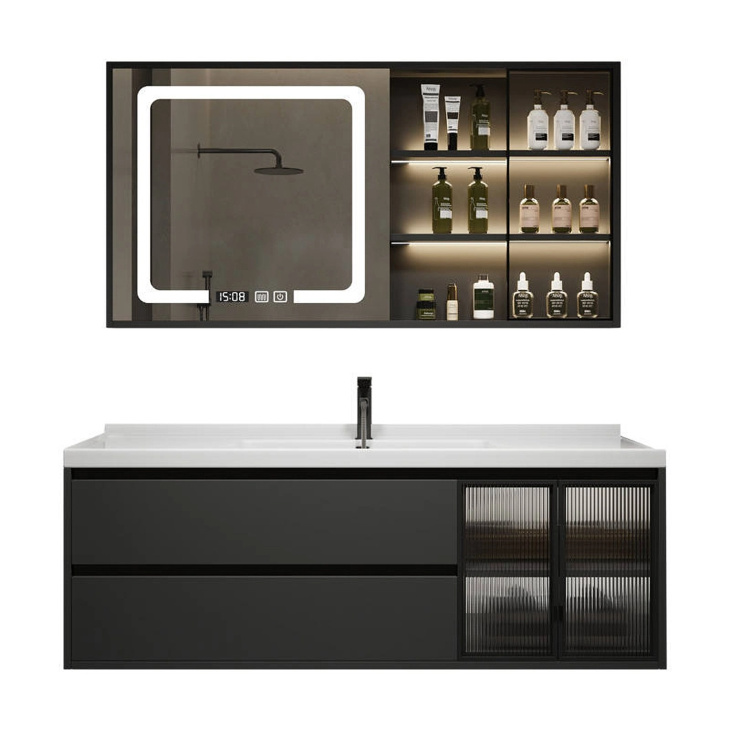 Nhà máy bán tủ phòng tắm treo Vanity phòng tắm Bộ tủ phòng tắm bằng gỗ nổi Vanity không thấm nước