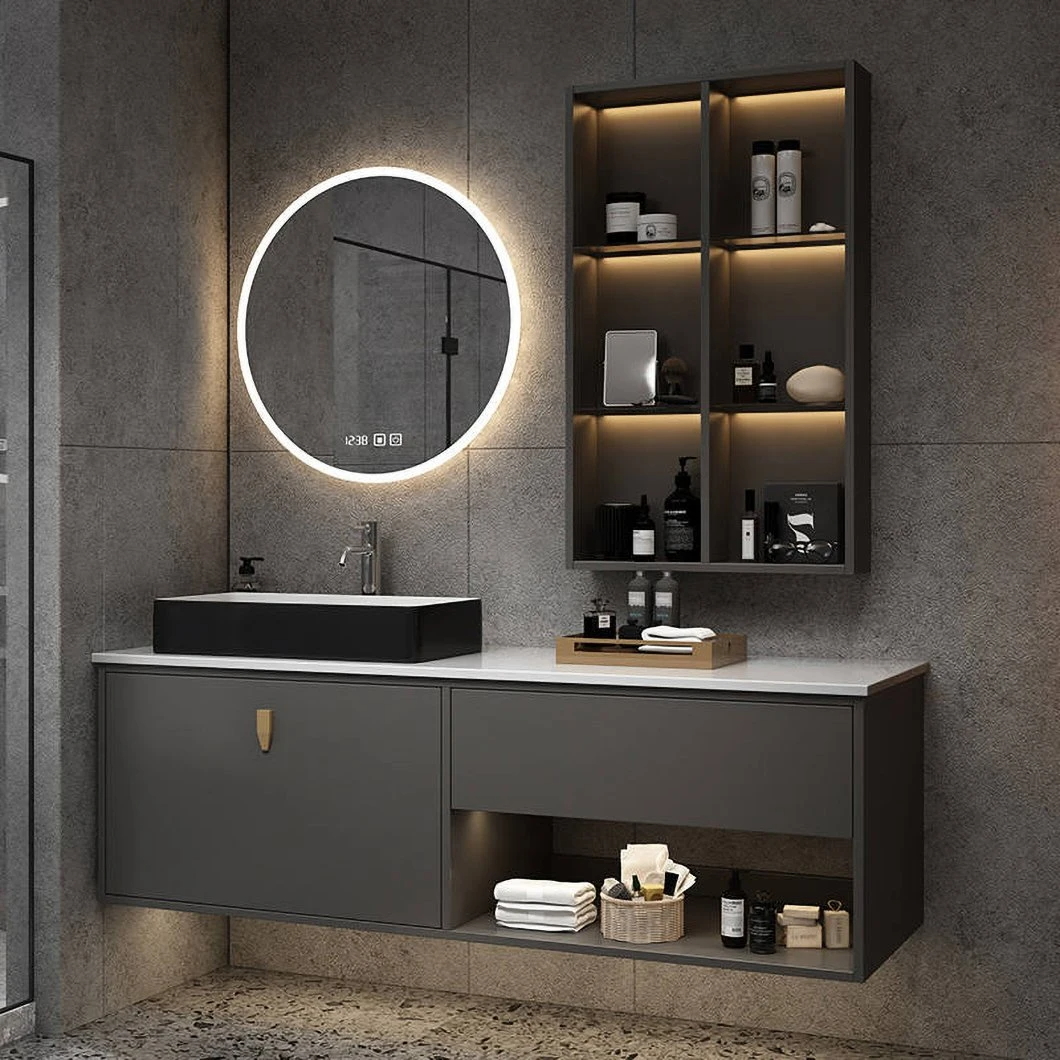 Nhà máy Hot Seller Mặt bàn bằng đá cẩm thạch Tủ phòng tắm Tủ quần áo Tủ lưu vực treo tường đôi màu trắng hiện đại