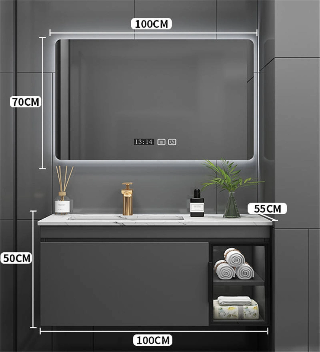Nhà máy bán hàng bằng đá cẩm thạch đen Phòng tắm không thấm nước Tủ thuốc Nội thất phòng tắm Tủ chậu rửa để rửa tay