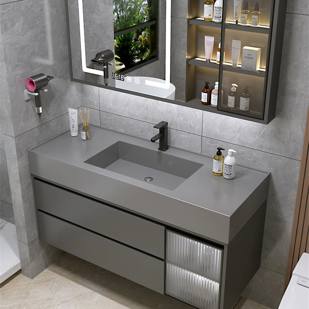 Nhà máy bán hàng bằng đá cẩm thạch đen Phòng tắm không thấm nước Tủ thuốc Nội thất phòng tắm Tủ chậu rửa để rửa tay