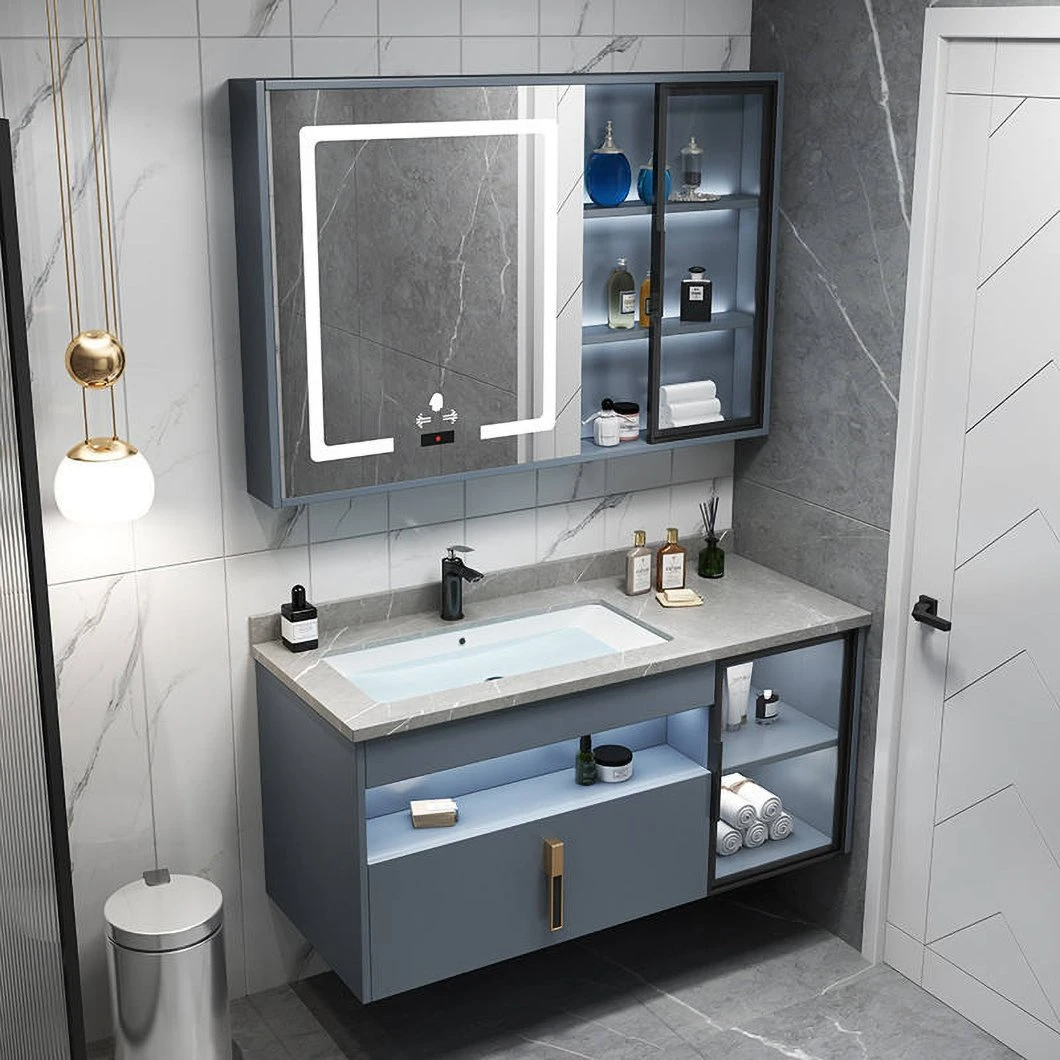 Tủ phòng tắm treo tường hiện đại chất lượng cao Tủ phòng tắm bằng nhôm ván ép có gương