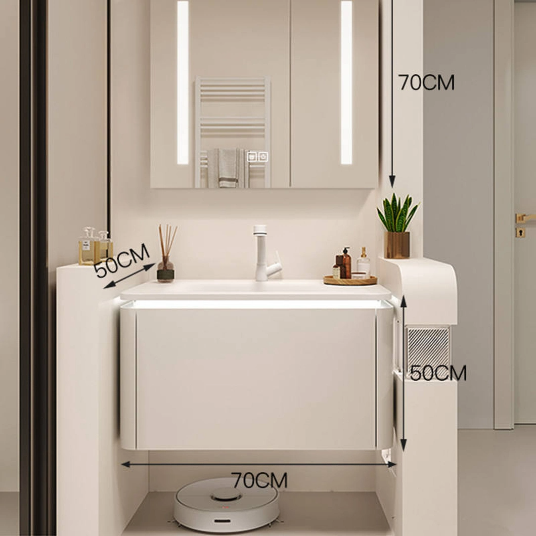 Tủ nổi treo tường sang trọng Phòng tắm Vanity Khách sạn hiện đại Tủ phòng tắm bồn rửa đơn bằng đá cẩm thạch