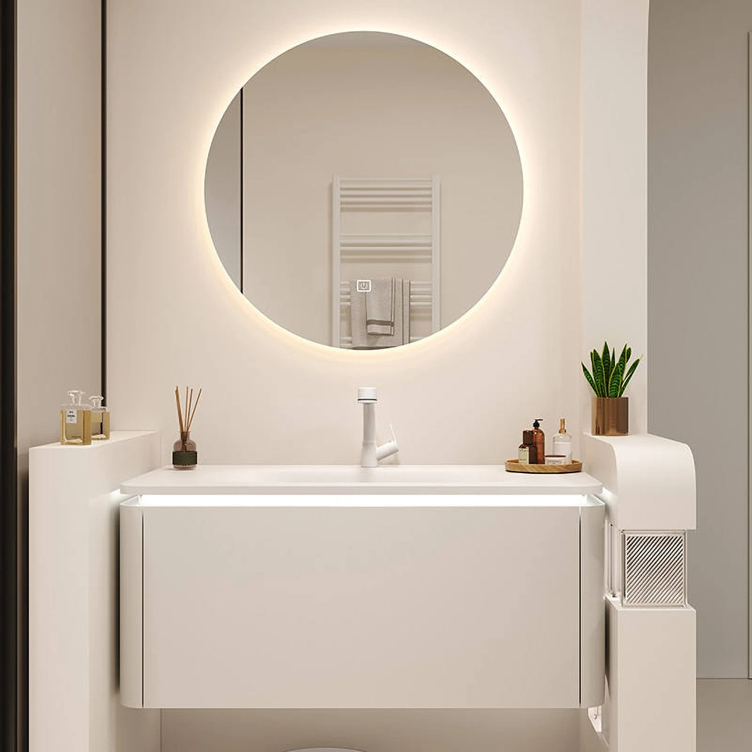 Tủ nổi treo tường sang trọng Phòng tắm Vanity Khách sạn hiện đại Tủ phòng tắm bồn rửa đơn bằng đá cẩm thạch