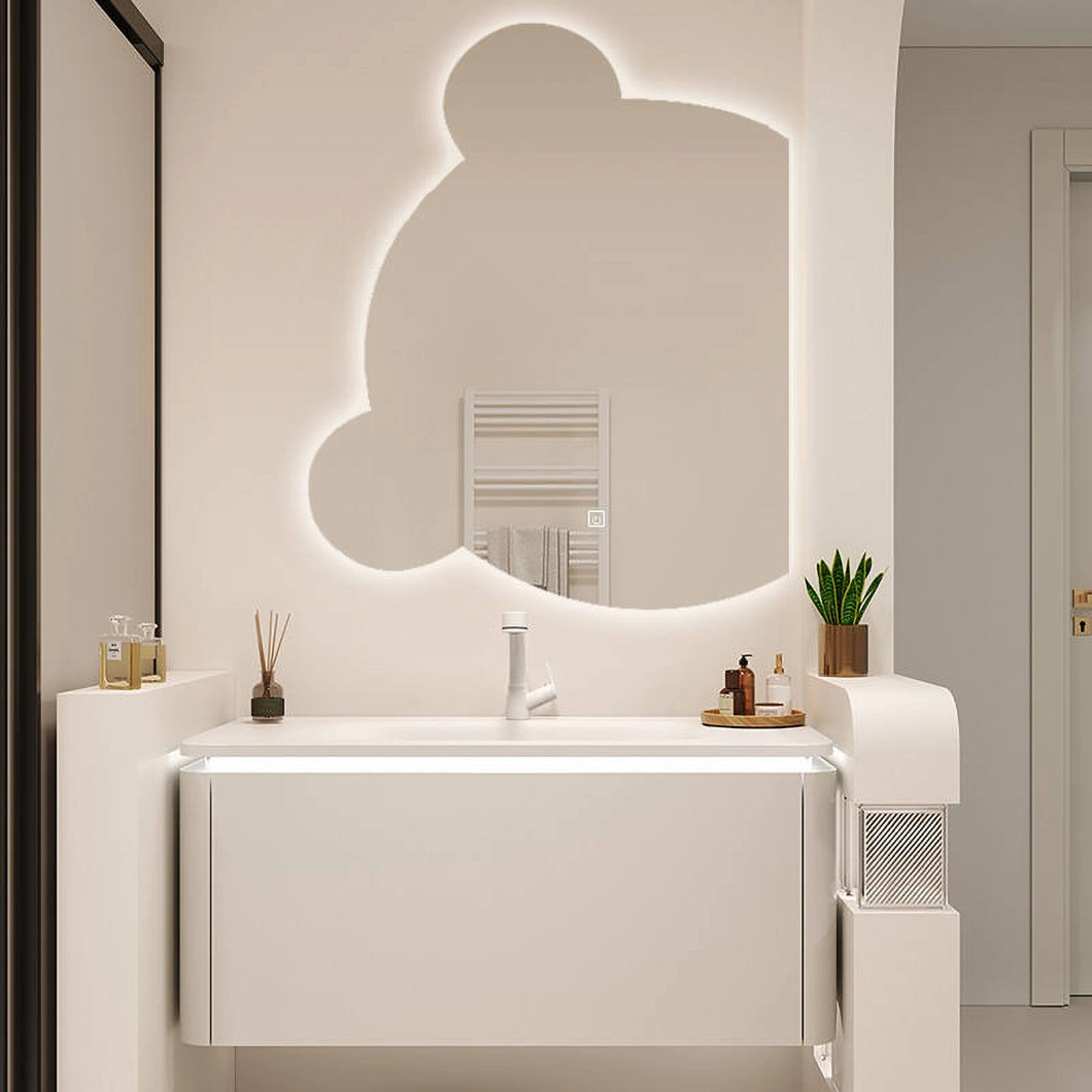 Tủ nổi treo tường sang trọng Phòng tắm Vanity Khách sạn hiện đại Tủ phòng tắm bồn rửa đơn bằng đá cẩm thạch