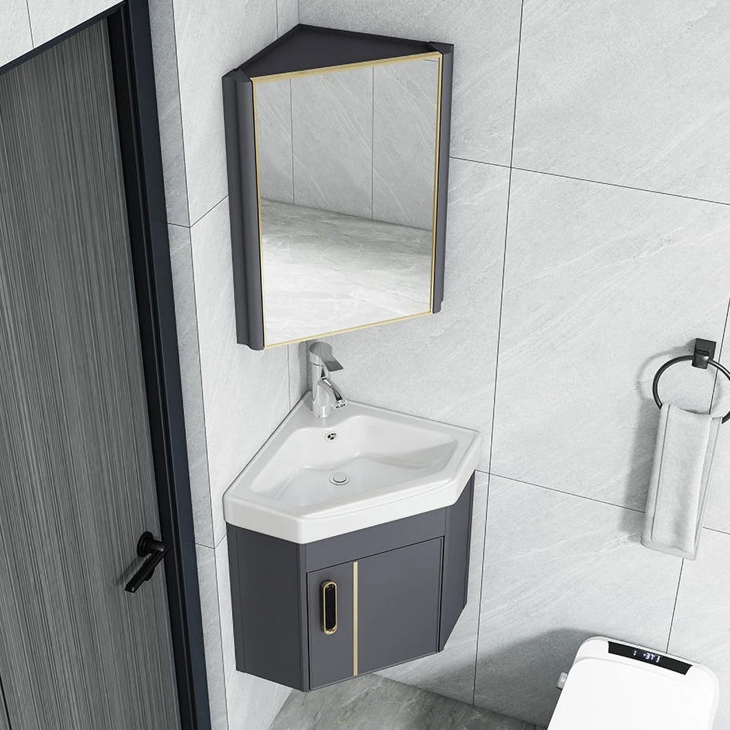 Góc phòng tắm hiện đại Tủ phòng tắm mini bằng gỗ Tủ bồn rửa phòng tắm có tủ gương