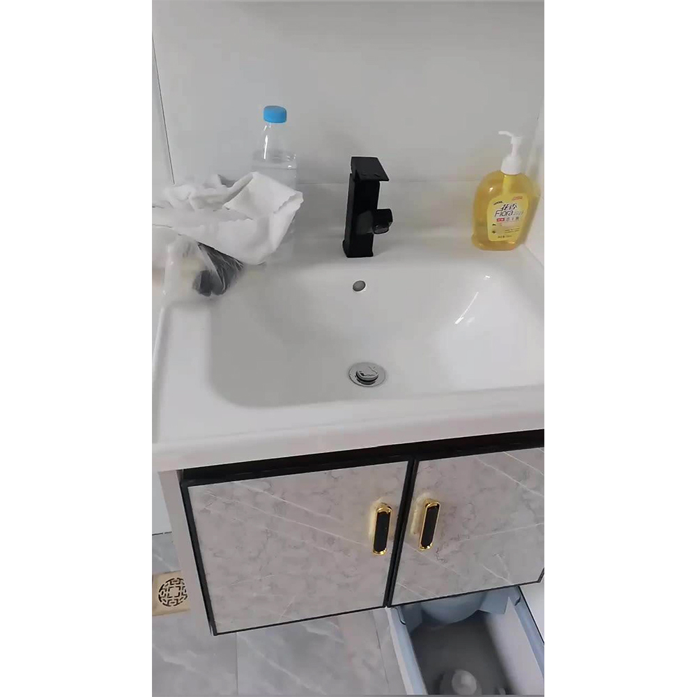 Góc hiện đại Tủ lưu trữ không thấm nước Gỗ rắn Vanity Phòng tắm Tủ phòng tắm nhỏ nhỏ