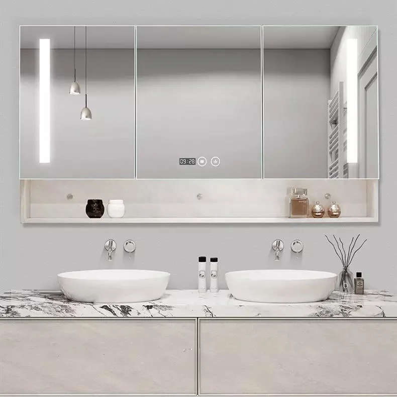 Bán buôn phòng tắm hiện đại kiểu Mỹ Vanity Nội thất phòng tắm bằng gỗ rắn cho phòng tắm khách sạn có tủ gương