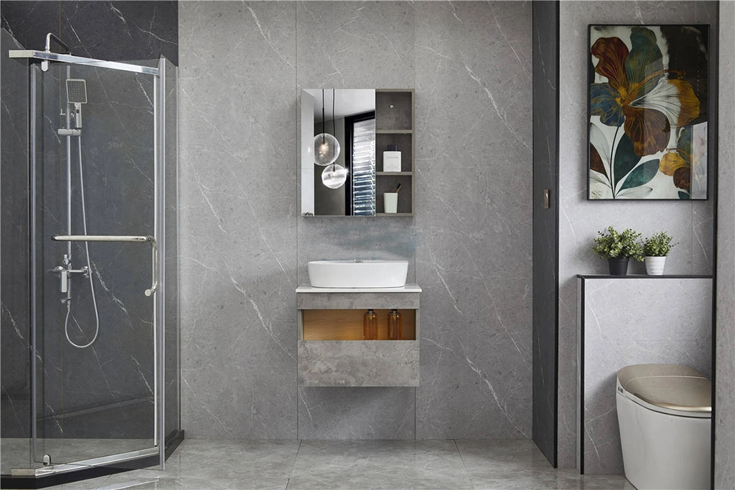 Ưu đãi tốt nhất Thứ Sáu Đen Giảm giá Barnwood Hẹp tùy chỉnh Một bồn rửa nội thất phòng tắm mát mẻ Tủ đồ trang điểm cho phòng tắm nhỏ