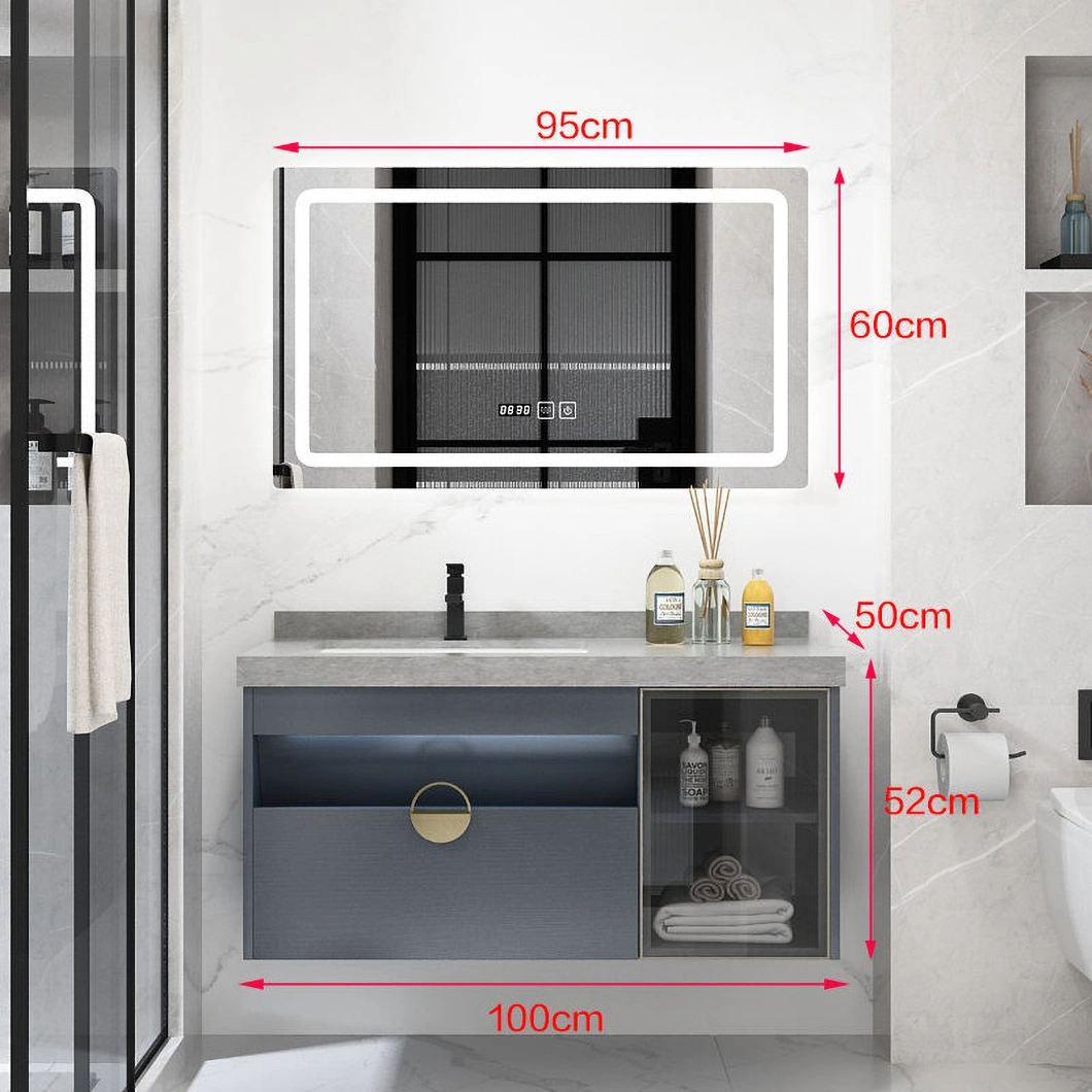 Bán buôn tùy chỉnh Phong cách châu Âu Hiện đại nổi Top Bồn rửa đôi chống nước Phòng tắm Vanity Bộ tủ có bồn rửa