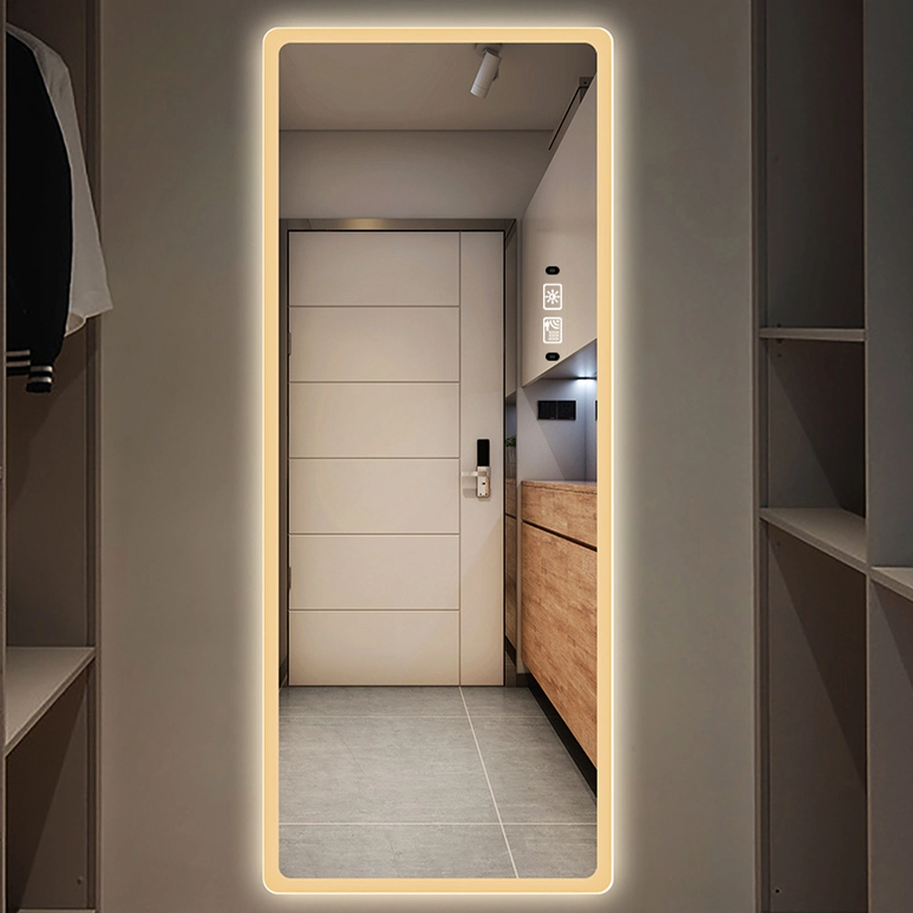 Toàn bộ chiều dài Đèn treo tường Hình chữ nhật thông minh Defogger Dressing Hair LED Salon Mirrors