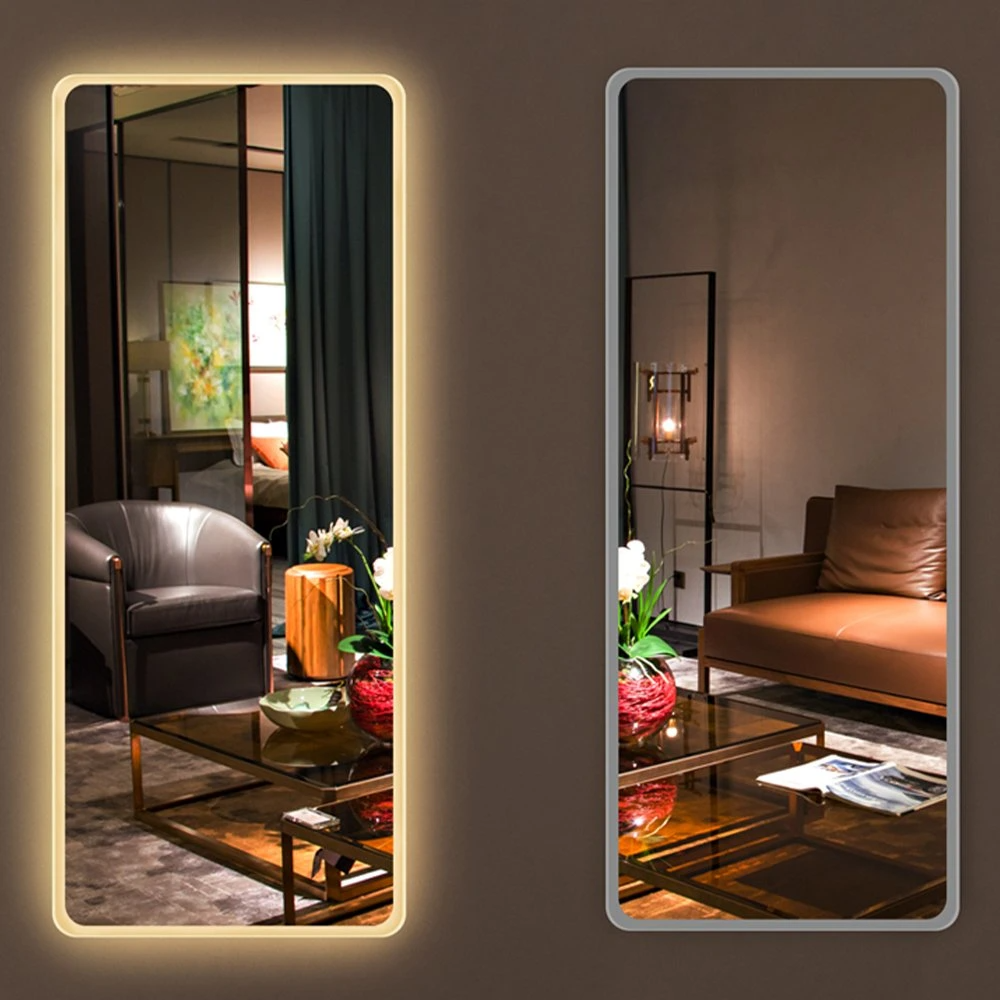Toàn bộ chiều dài Đèn treo tường Hình chữ nhật thông minh Defogger Dressing Hair LED Salon Mirrors