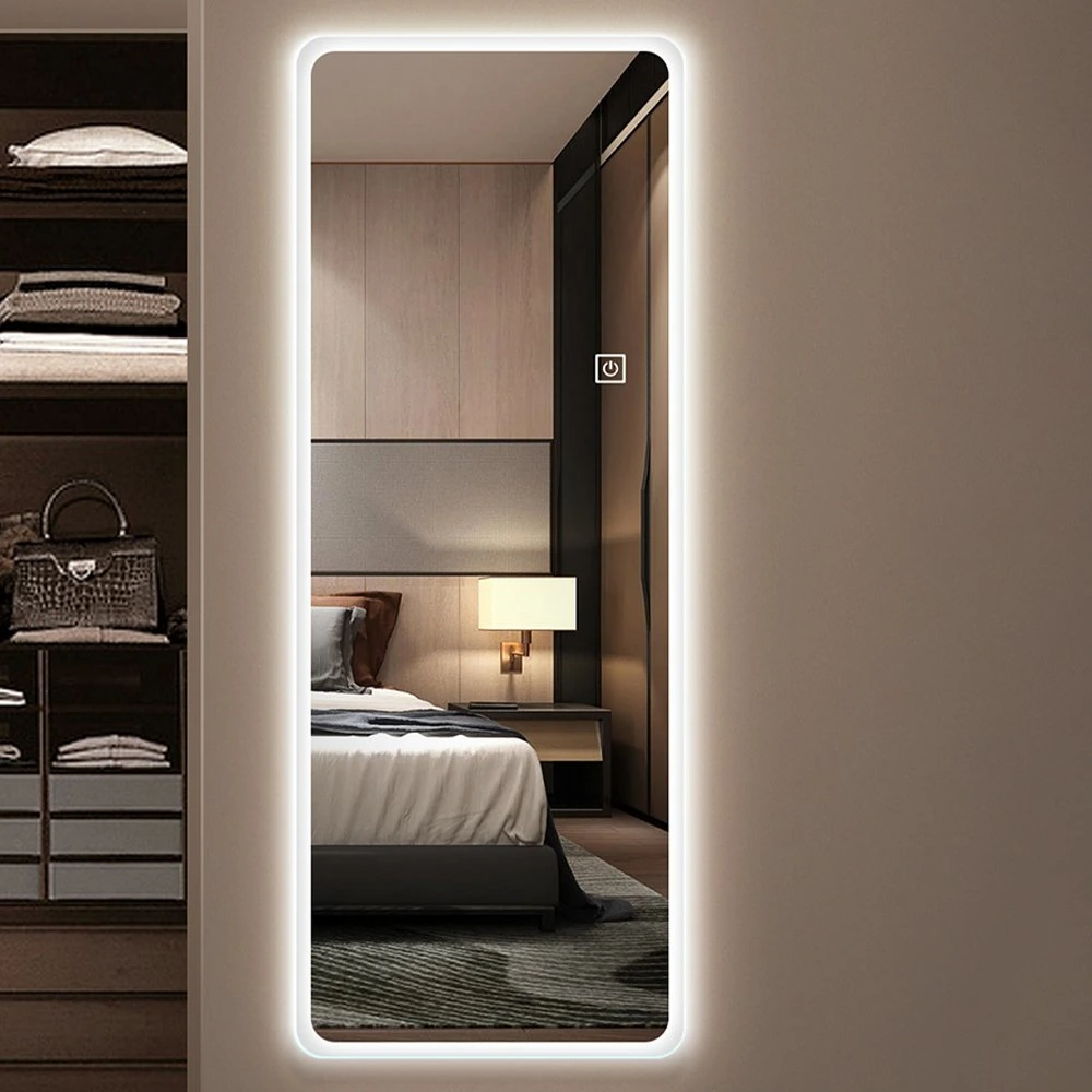Toàn bộ chiều dài Đèn treo tường Hình chữ nhật thông minh Defogger Dressing Hair LED Salon Mirrors