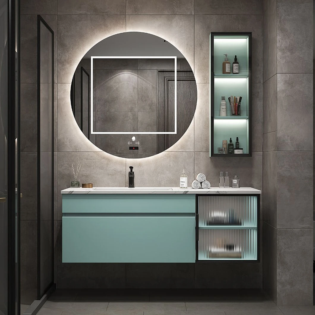 OEM Modern Light Luxury Slate Một chậu rửa Kết hợp tủ phòng tắm gương LED thông minh tối giản để bán
