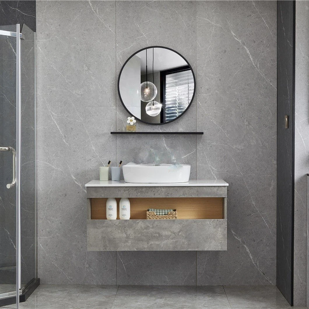 Phòng lưu vực tích hợp độc lập bằng tre tròn Hải quân Victoria Một chiếc Vanities với tủ phụ