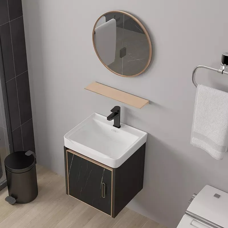 Gương treo tường hiện đại không thấm nước Tủ nhôm treo tường Bộ trang điểm nhỏ Bàn trang điểm phòng tắm có bồn rửa