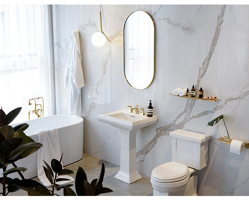 Kim loại tùy chỉnh Trang điểm một mặt Kính phòng tắm hình bầu dục Treo tường Vanity Mirror