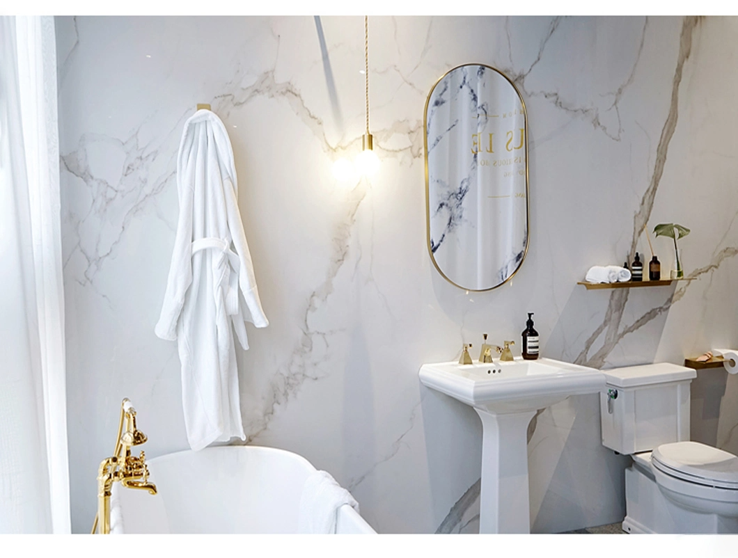 Kim loại tùy chỉnh Trang điểm một mặt Kính phòng tắm hình bầu dục Treo tường Vanity Mirror