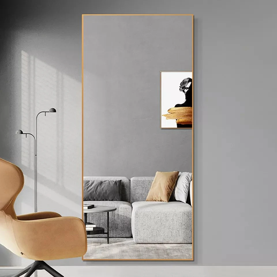 Art Home Hotel Decor Tròn Nhiều Hình Khung Nhôm Kim Loại Gỗ 40 Cm Gương Treo Tường 50 Cm