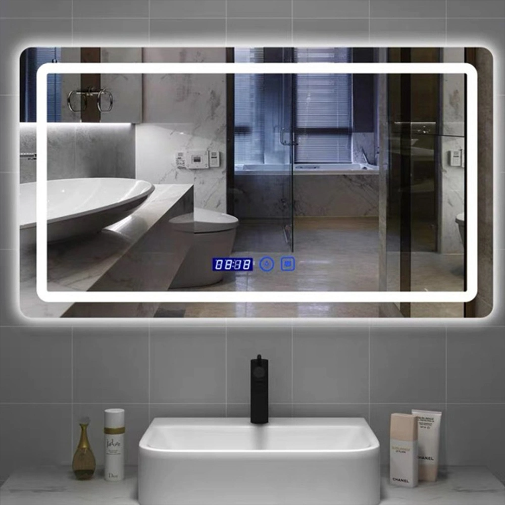 Nhà máy Bán buôn Cảm biến cảm ứng Trang trí tường nhà Nội thất salon Treo tường Đèn LED trang điểm Nhà thông minh Gương phòng tắm LED với Bộ khử bụi và Loa Bluetooth