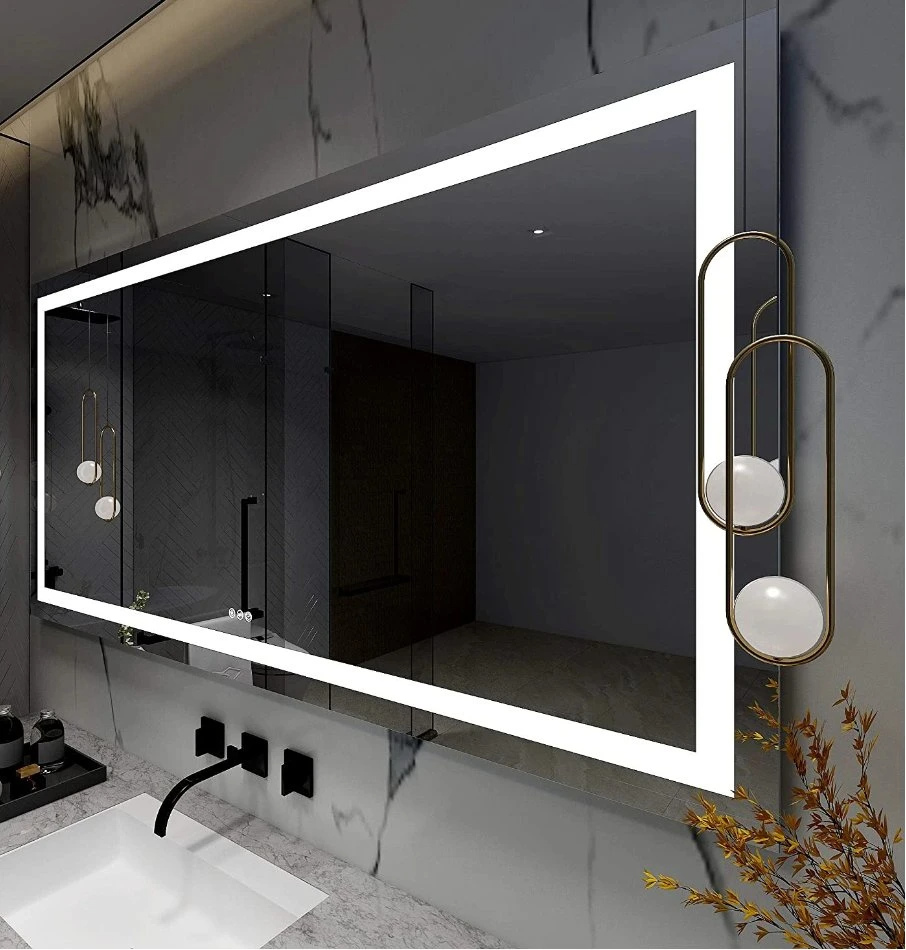 Nhà máy Bán buôn Cảm biến cảm ứng Trang trí tường nhà Nội thất salon Treo tường Đèn LED trang điểm Nhà thông minh Gương phòng tắm LED với Bộ khử bụi và Loa Bluetooth