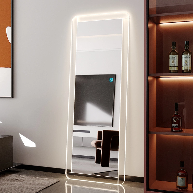 Đèn LED có chiều dài đầy đủ Ánh sáng acrylic thông minh trên tường Gương lắp gương phòng ngủ vuông