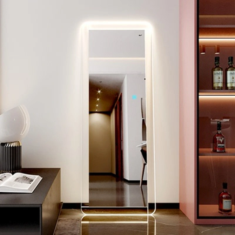 Đèn LED có chiều dài đầy đủ Ánh sáng acrylic thông minh trên tường Gương lắp gương phòng ngủ vuông