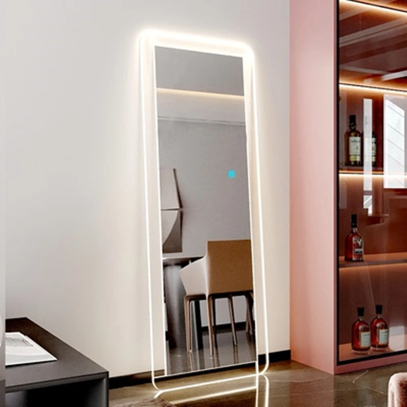 Đèn LED có chiều dài đầy đủ Ánh sáng acrylic thông minh trên tường Gương lắp gương phòng ngủ vuông
