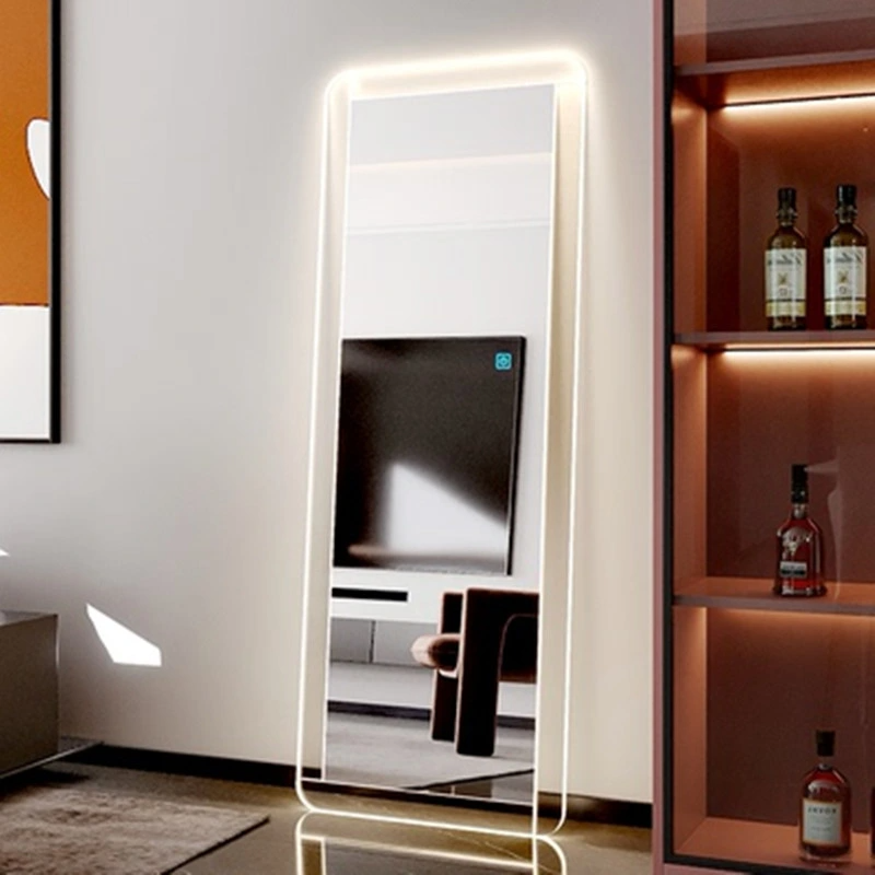 Đèn LED có chiều dài đầy đủ Ánh sáng acrylic thông minh trên tường Gương lắp gương phòng ngủ vuông