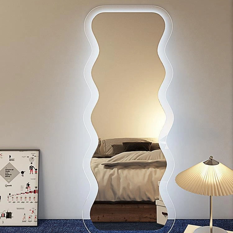 Bắc Âu Hộ Gia Đình Gương Sóng Cô Gái Lắp Gương Ins Gương Toàn Thân Acrylic Hình Dạng Đặc Biệt