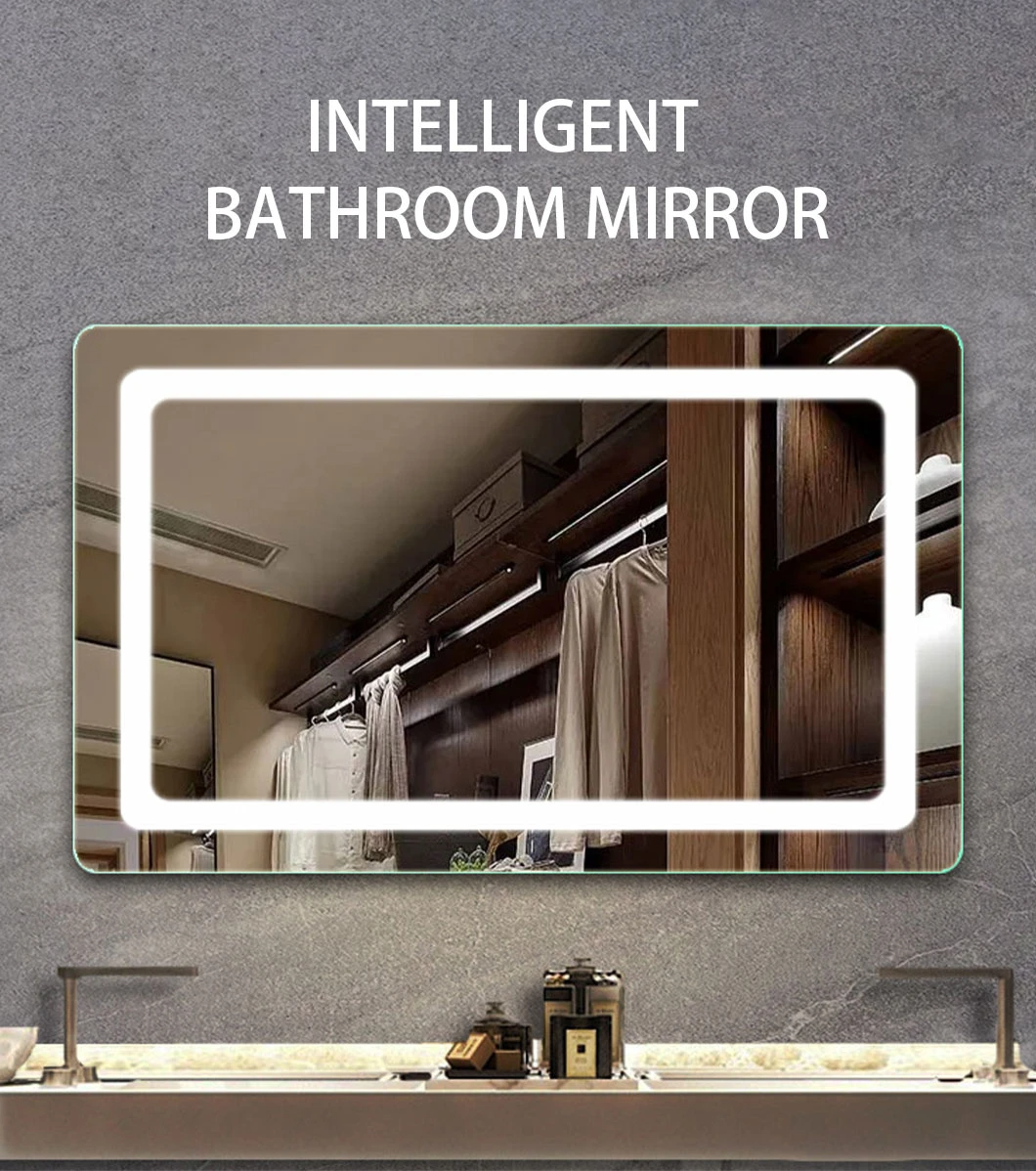 Phòng tắm Thiết kế mới Gương ánh sáng Bluetooth Led Mirror