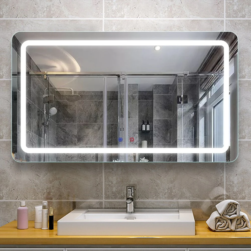 Trang chủ sang trọng Trang trí chậu rửa thông minh Gương LED Phòng tắm không khung Backlit Wall Glass Vanity Mirror