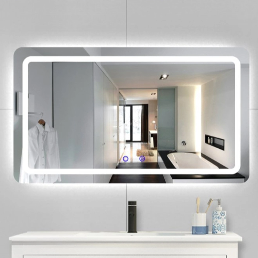 Trang chủ sang trọng Trang trí chậu rửa thông minh Gương LED Phòng tắm không khung Backlit Wall Glass Vanity Mirror