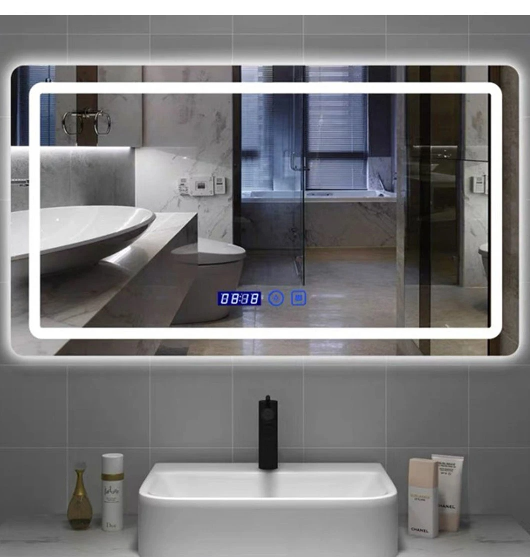 Gương LED hiện đại Đèn phòng tắm Defogger Gương phòng tắm màn hình cảm ứng không thấm nước