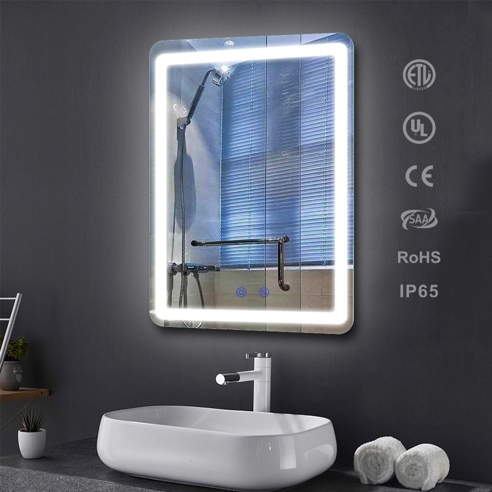 LED Defogger Gương phòng tắm Bluetooth thông minh có đèn với Đồng hồ kỹ thuật số