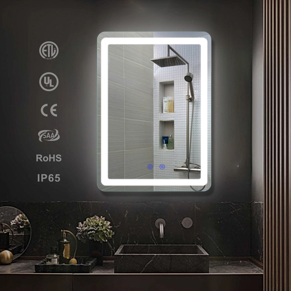 LED Defogger Gương phòng tắm Bluetooth thông minh có đèn với Đồng hồ kỹ thuật số