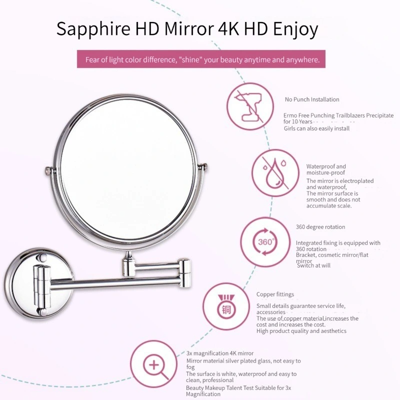 Nhà máy tiêu chuẩn châu Âu Bán buôn Kính trang điểm hiện đại thông minh Trang trí nội thất LED Gương treo tường phòng tắm