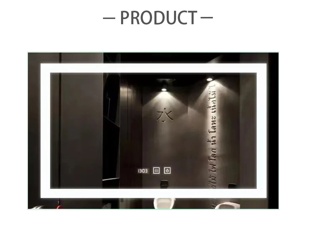 Tường nhà máy Trang trí nội thất Trang trí nội thất Salon Trang điểm Mỹ phẩm Gương phòng tắm LED có đèn chiếu sáng thông minh có đèn nền Vanity có đèn Defogger