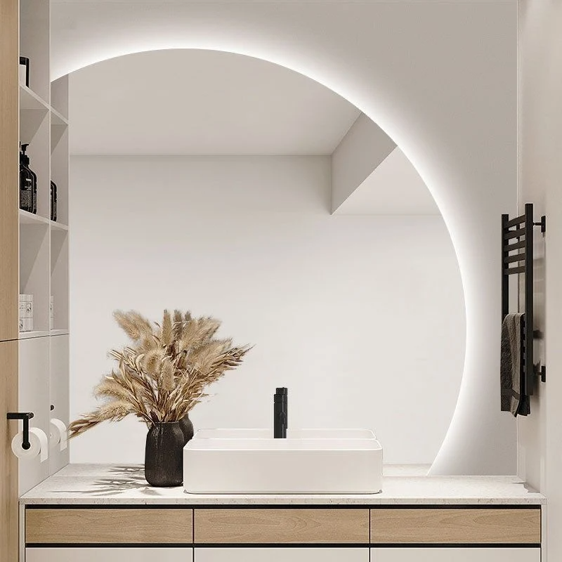 Đèn LED Hình Không Đều Gương Phòng Tắm Thông Minh Nhà Vệ Sinh Nhà Vệ Sinh Treo Tường Dạ Quang Gương Bàn Trang Điểm Gương Trang Điểm
