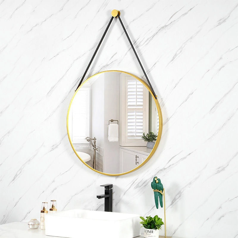 Thời Trang Phong Cách Hiện Đại PU Thắt Lưng Gương Treo Tường Trang Trí Nội Thất Gương Treo Hình Tròn Gương Trang Trí Treo Tường