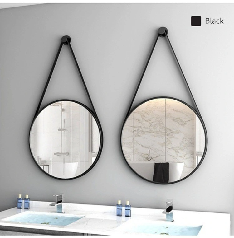 Thời Trang Phong Cách Hiện Đại PU Thắt Lưng Gương Treo Tường Trang Trí Nội Thất Gương Treo Hình Tròn Gương Trang Trí Treo Tường