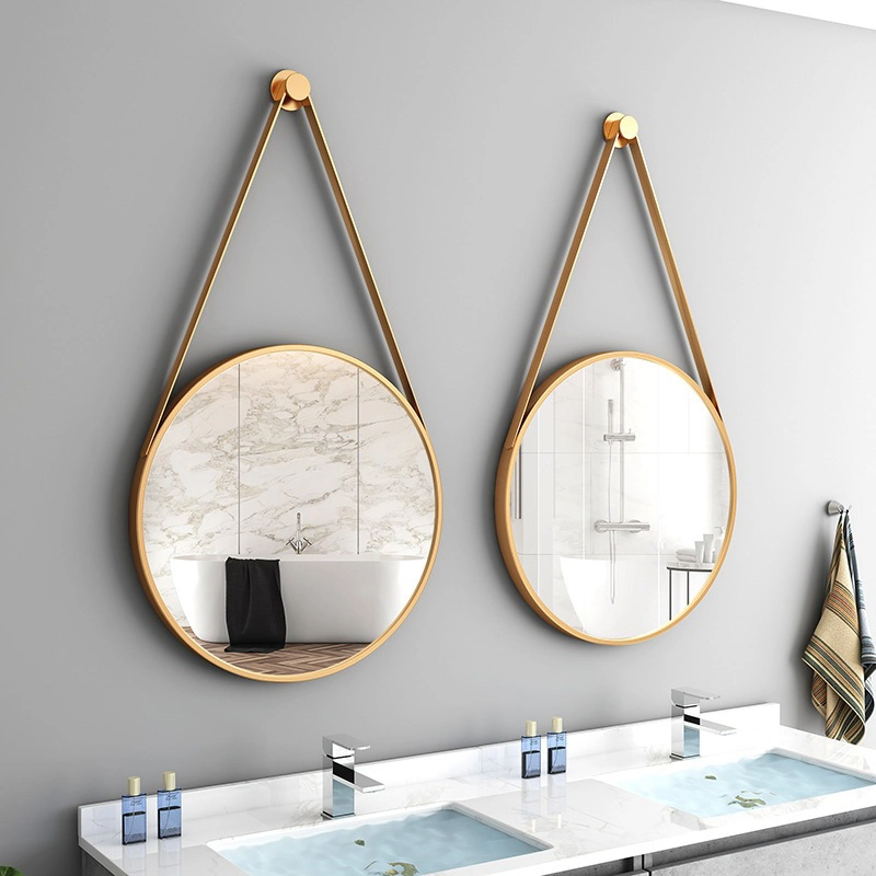 Thời Trang Phong Cách Hiện Đại PU Thắt Lưng Gương Treo Tường Trang Trí Nội Thất Gương Treo Hình Tròn Gương Trang Trí Treo Tường