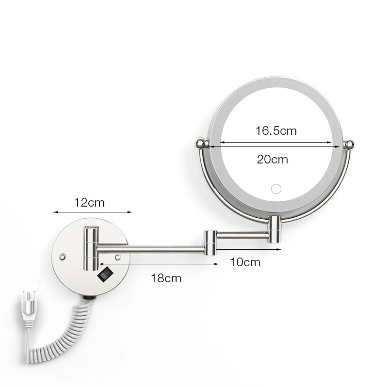 Gương phóng đại treo tường có đèn LED trang điểm Gương trang điểm có đèn LED Gương phòng tắm có đèn LED được chiếu sáng